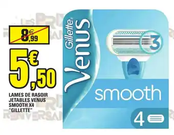 E.Leclerc Lames de Rasoir Jetables VEnus Smooth x4 Gillette offre