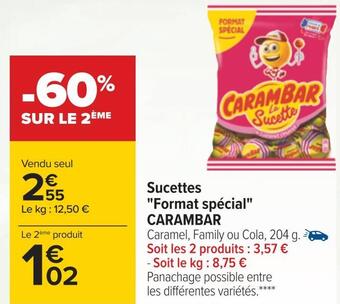 Carrefour Carambar sucettes "format spécial" offre
