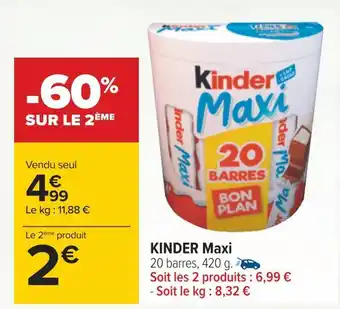 Carrefour Ferrero kinder maxi offre