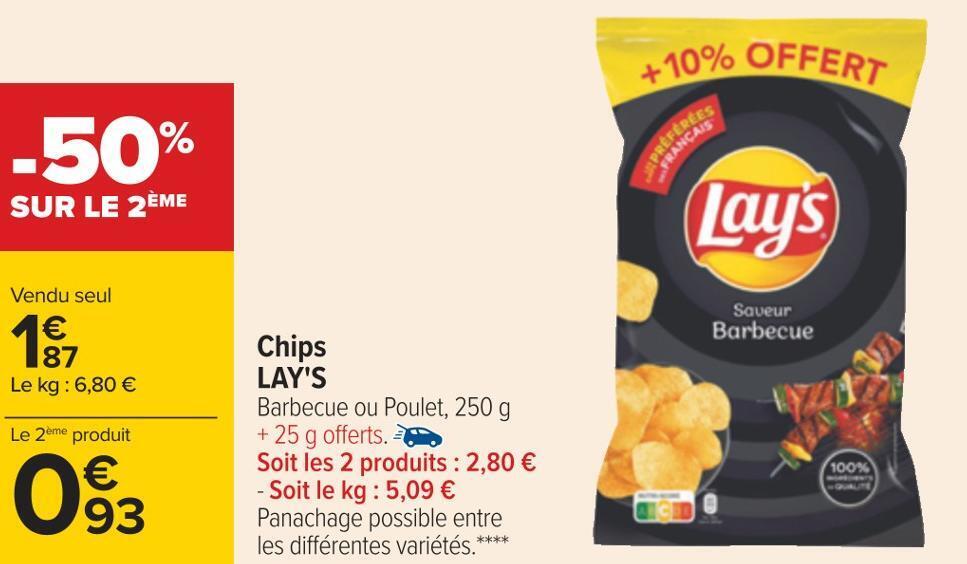 Promo Lay's chips chez Carrefour