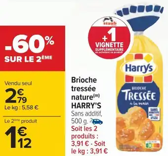 Carrefour Harry's brioche tressée nature offre