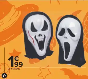 Carrefour Masque en plastique et tissu halloween offre