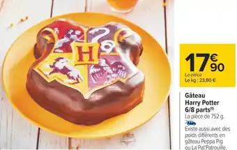 Carrefour Gâteau harry potter 6/8 parts offre