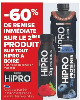Hipro -60% de remise immédiate sur le 2ème produit sur tout hipro a boire