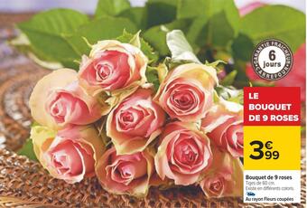 Carrefour Bouquet de 9 roses offre