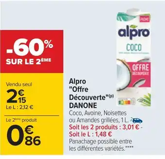 Carrefour Danone alpro "offre découverte" offre