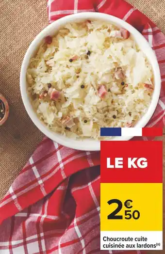 Carrefour Choucroute cuite cuisinée aux lardons offre