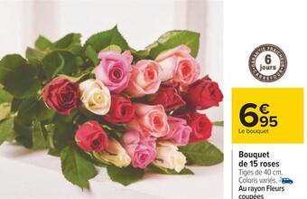 Carrefour Bouquet de 15 roses offre