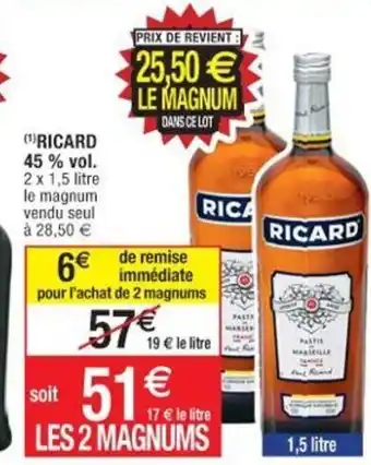 Cora x Carrefour Ricard 45%vol offre