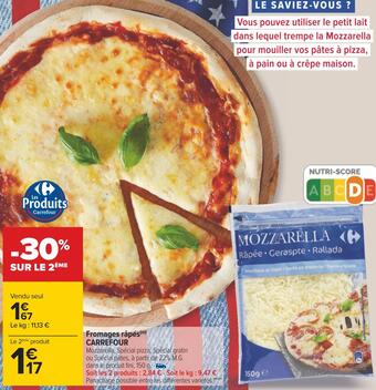 Carrefour Carrefour fromages râpés offre
