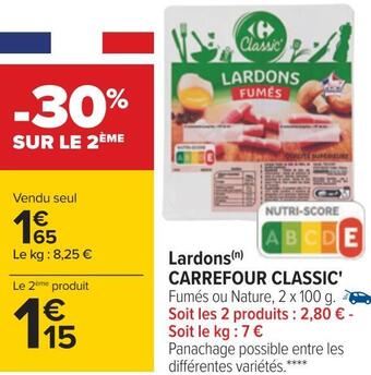 Carrefour Carrefour classic' lardons offre