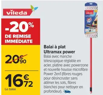 Carrefour Vileda balai à plat ultramax power offre