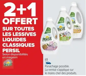 Carrefour Persil 2+1 offert sur toutes les lessives liquides classiques persil offre