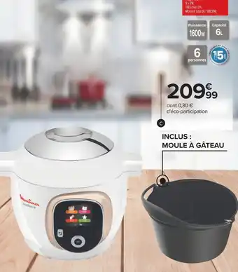 Carrefour Moulinex cookéo+ blanc offre