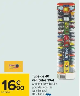 Carrefour Tube de 40 véhicules 1/64 offre