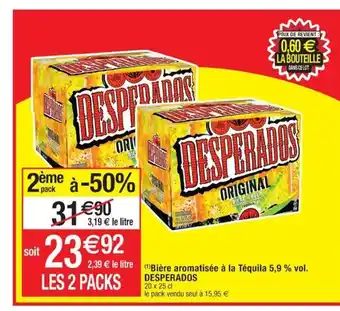 Cora x Carrefour Bière Aromatisée a La Tequila 5,9%vol Desperados offre