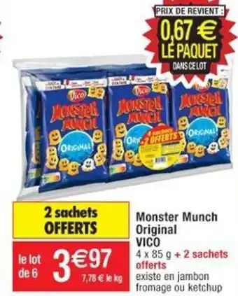 Cora x Carrefour Monster Munch Original Vico offre