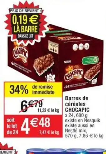 Cora x Carrefour Barres de Céréales Chocapic offre