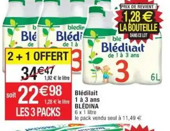 Cora x Carrefour Blédilait 1 a 3ans Blédina offre