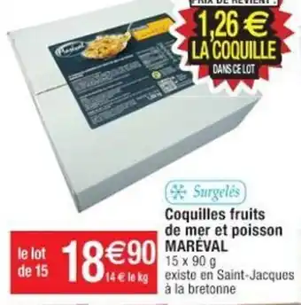 Cora x Carrefour Coquilles Fruits de Mer Et Poisson Maréval offre