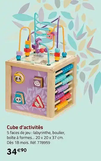Cube d'activités