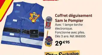 Casino Supermarchés Coffret déguisement sam le pompier offre