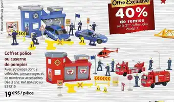 Casino Supermarchés Coffret police ou caserne de pompier john-world offre
