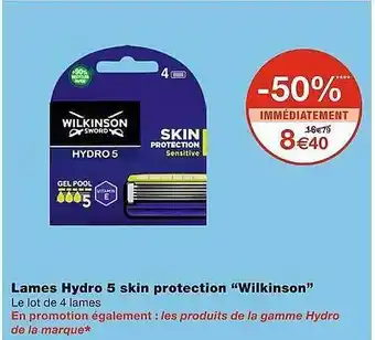 Monoprix Lames hydro 5 skin protection offre