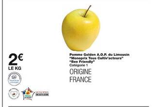Monoprix Pomme golden a.o.p. du limousin offre