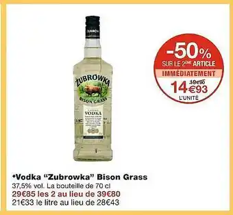 Monoprix Vodka offre