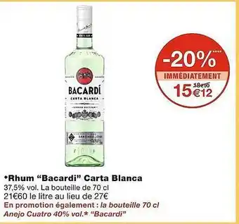 Monoprix Rhum offre