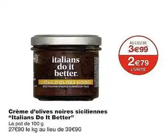 Monoprix Crème d'olives noires siciliennes offre