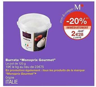 Monoprix Burrata offre
