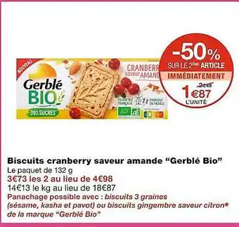 Monoprix Biscuits cranberry saveur amande offre