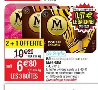 Cora x Carrefour Batonnets Double Caramel Magnum offre