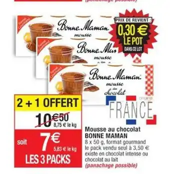 Cora x Carrefour Mousse Au Chocolat Bonne Maman offre