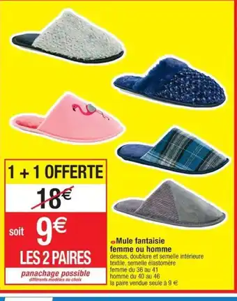 Cora x Carrefour Mule Fantaisie Femme Ou Homme offre