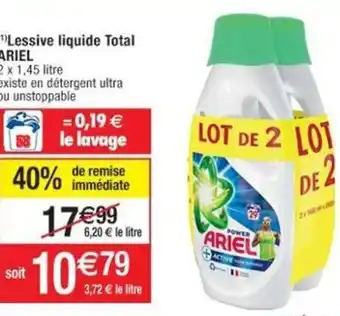 Cora x Carrefour Lessive Liquide Total Ariel offre