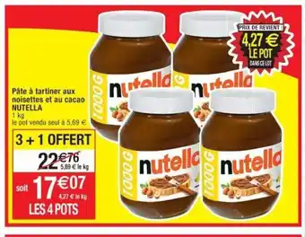 Cora x Carrefour Pate A Tartiner Aux Noisettes Et Au Cacao Nutella offre