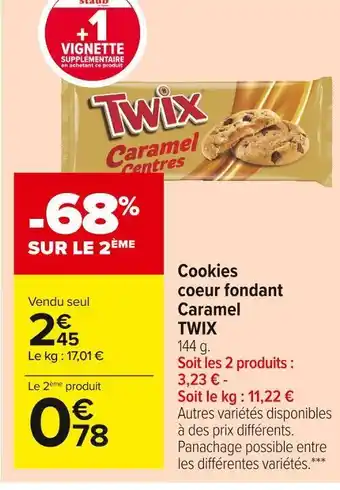 Carrefour Market Twix cookies coeur fondant caramel offre