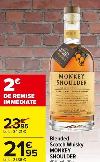 Carrefour Market Monkey shoulder blended scotch whisky offre