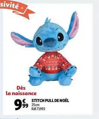 Auchan Stitch pull de noël offre