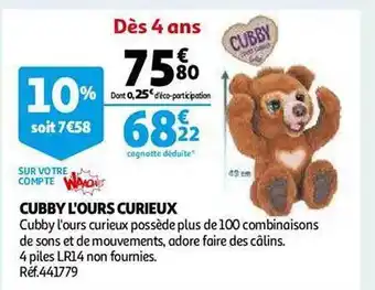 Cubby l'ours curieux