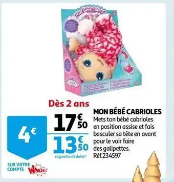Auchan Mon bébé cabrioles offre
