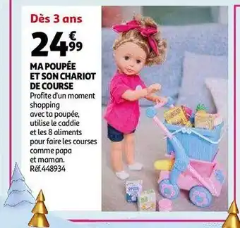 Auchan Ma poupée et son chariot de course offre
