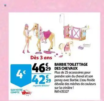 Barbie toilettage des chevaux