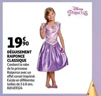 Auchan Déguisement raiponce classique offre