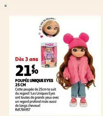 Auchan Poupée unique eyes 25 cm offre