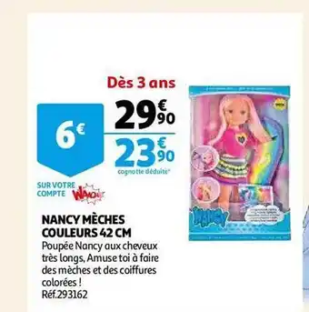 Nancy mèches couleurs 42 cm