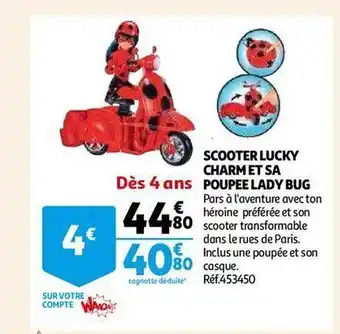 Scooter lucky charm et sa poupée lady bug